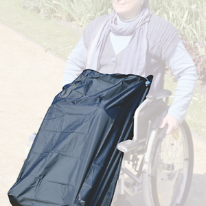 (AV) Beinschutzdecke Grau, für Rollstuhlfahrer, dichtes, rückseitig PU-beschichtetes Polyester Gewebe
